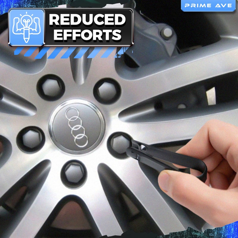Prime Ave Wheel Lug Nut Cap Cover & Center Cap Removal Tool Set- Plastic & Stainless Steel Lug Nut Pullers Compatible/Replacement for Audi BMW Mercedes Mini Tesla VW - Easy to Use - Toolbox Essentials - Image 5